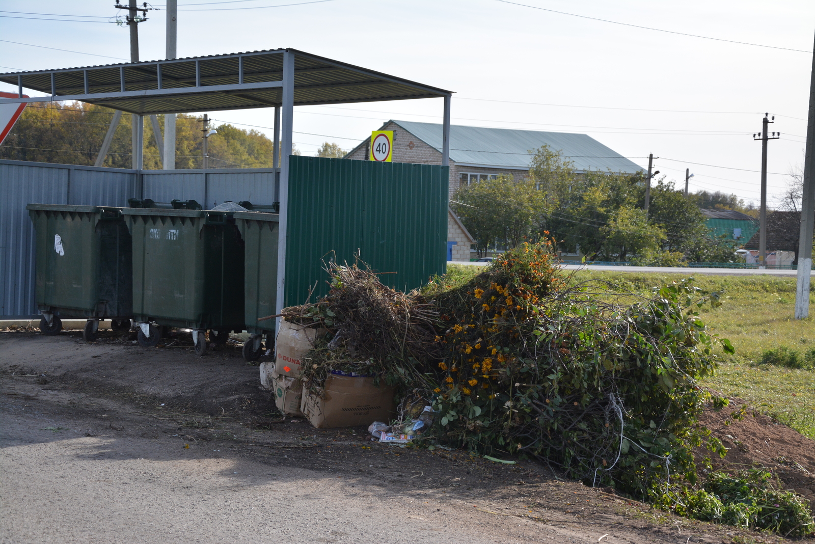 Данил Андреев  Еще вчера вечером площадка на перекрестке улиц Химиков и Маяковского в Толбазах была чистой, сегодня местные жители превратили ее в стихийную компостную кучу