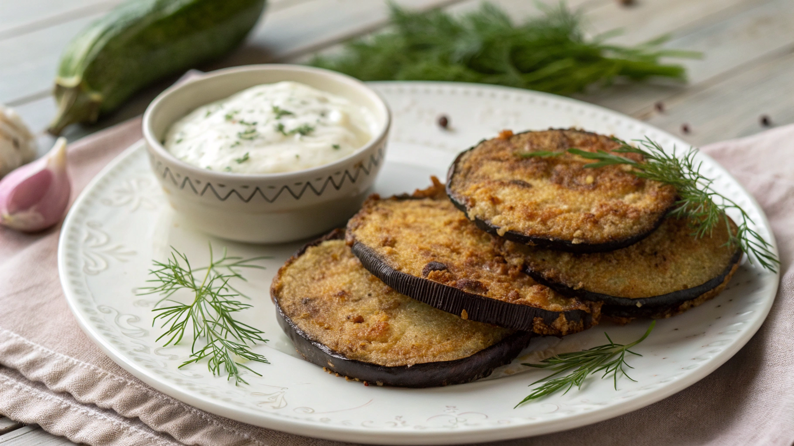 Шницель из баклажанов с мясной начинкой в аэрогриле